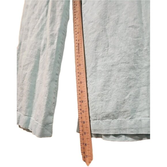 Just Living Linen Blend Mint Green Drawstring Wide Leg Pants Women LRG Lagenlook - Picture 10 of 12